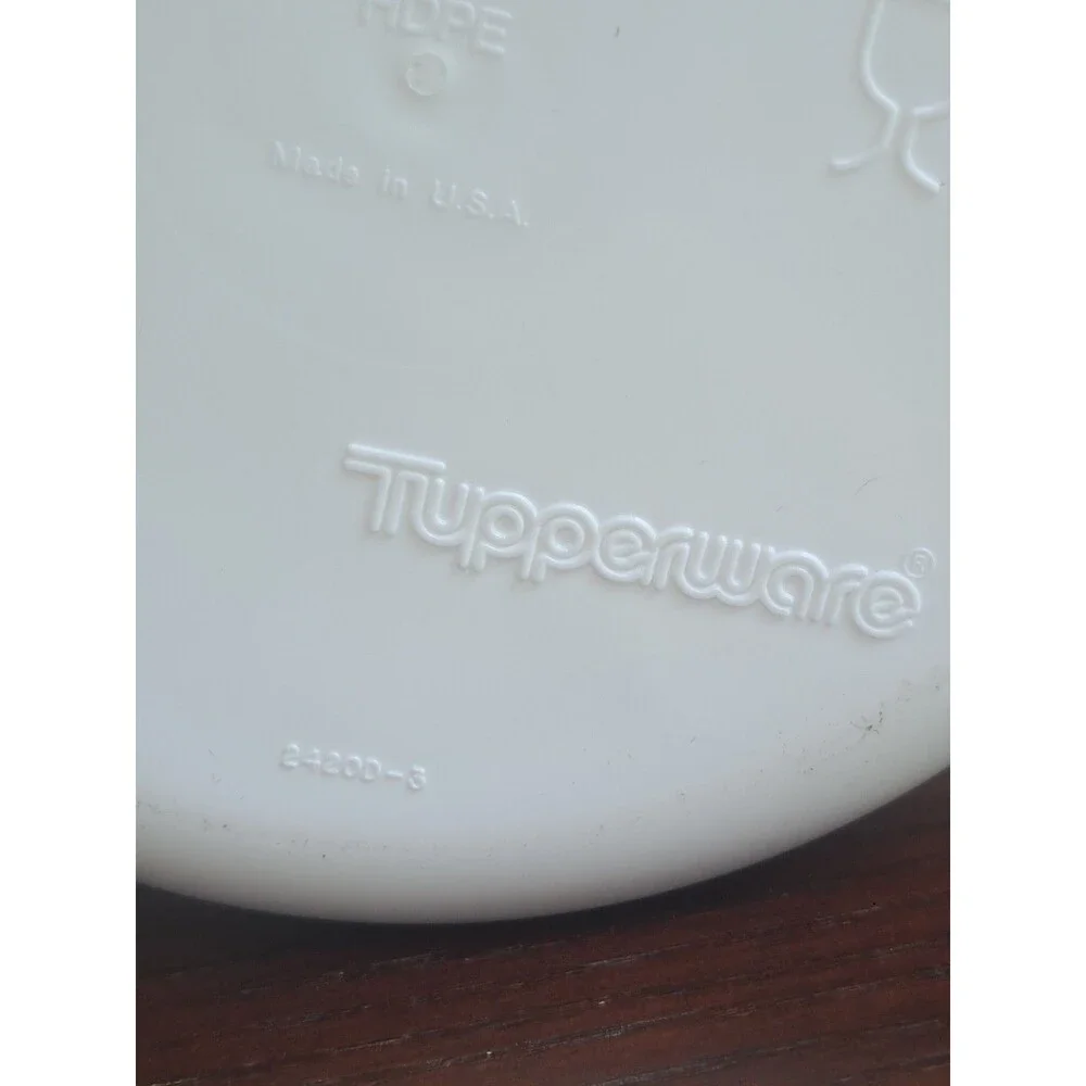 Vtg Set Of 2 Tupperware One Touch Cannisters With Veiwing Window White With...
